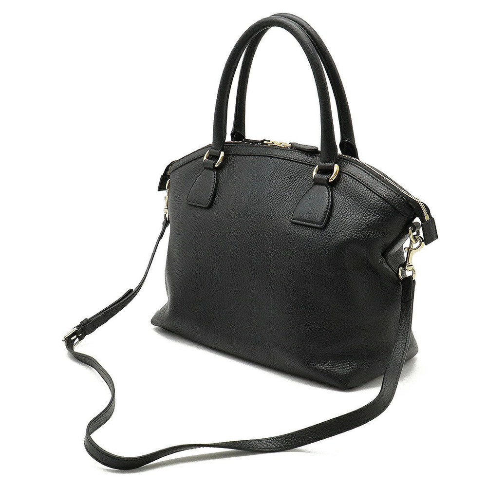 Gucci Charm Leather Black Double Bag Crossbody G Handbag Black